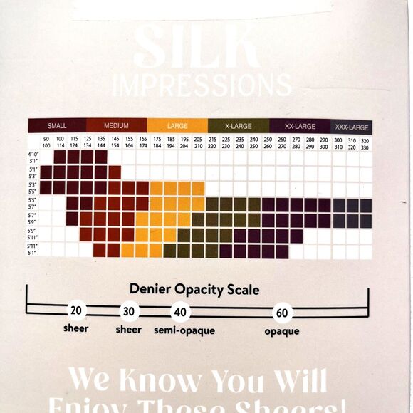 NEW SILK Impressions Beige Sheer Shimmer High Waisted Pantyhose 20 Den XXXL 2pr - Picture 3 of 4